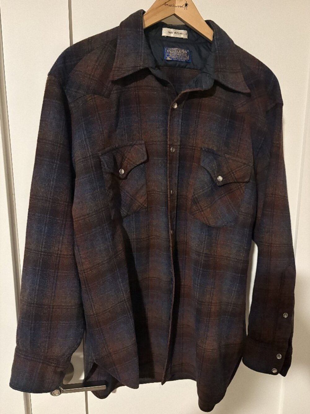 Pendleton Wool Pearlsnap Flannel Red XL